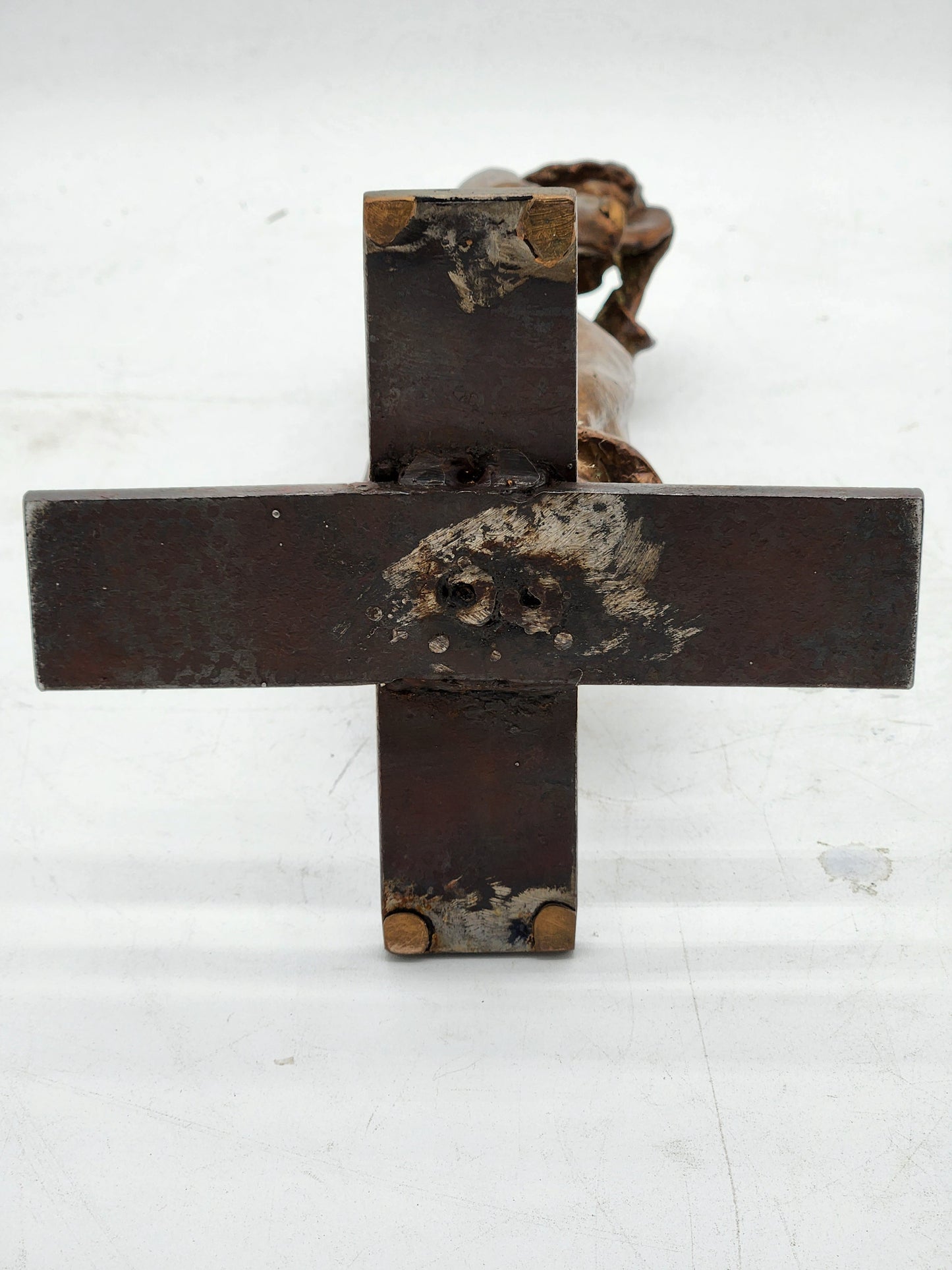 Vintage Mid Century Modern Stylized Bronze Praying Figure Sculpture