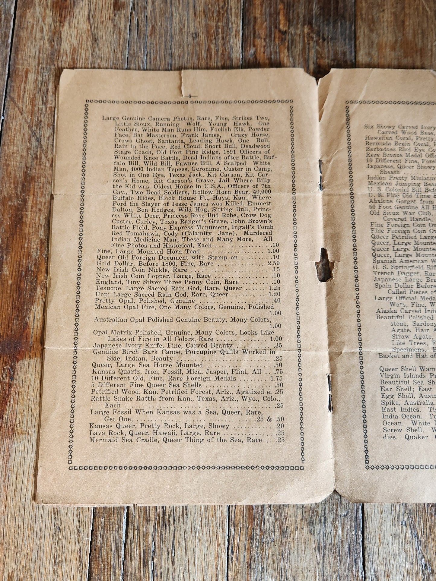 c.1910 “Kansas Kid” Vernon Lemley Curio Catalog – Native American, Oddities