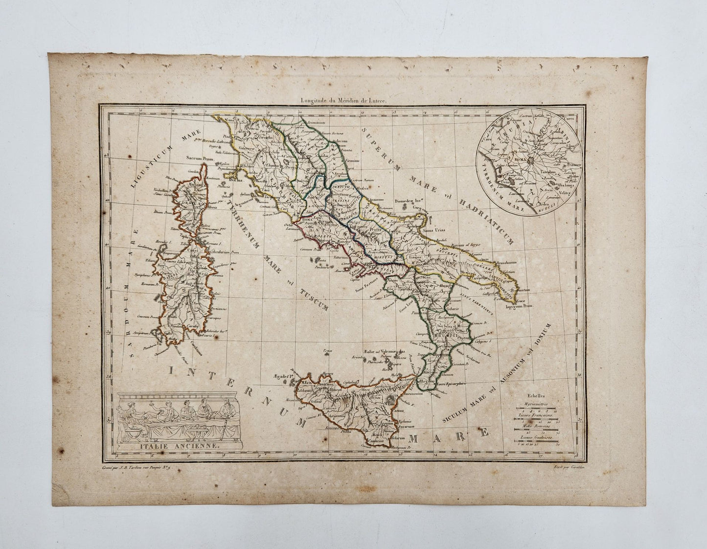 Antique Map 1812 of Italy with Inset of Rome - Conrad Malte-Brun