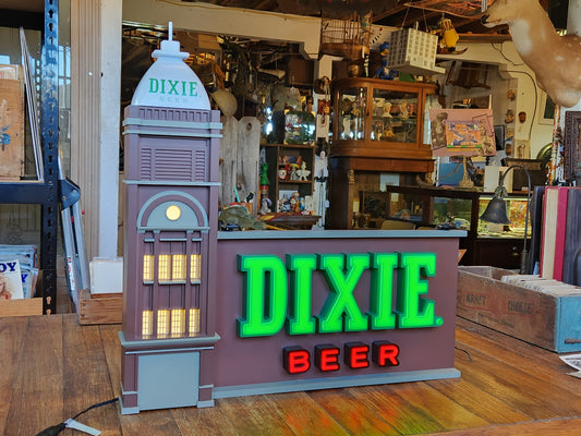 Dixie Beer Headquarters Lit Sign in Excellent Condition