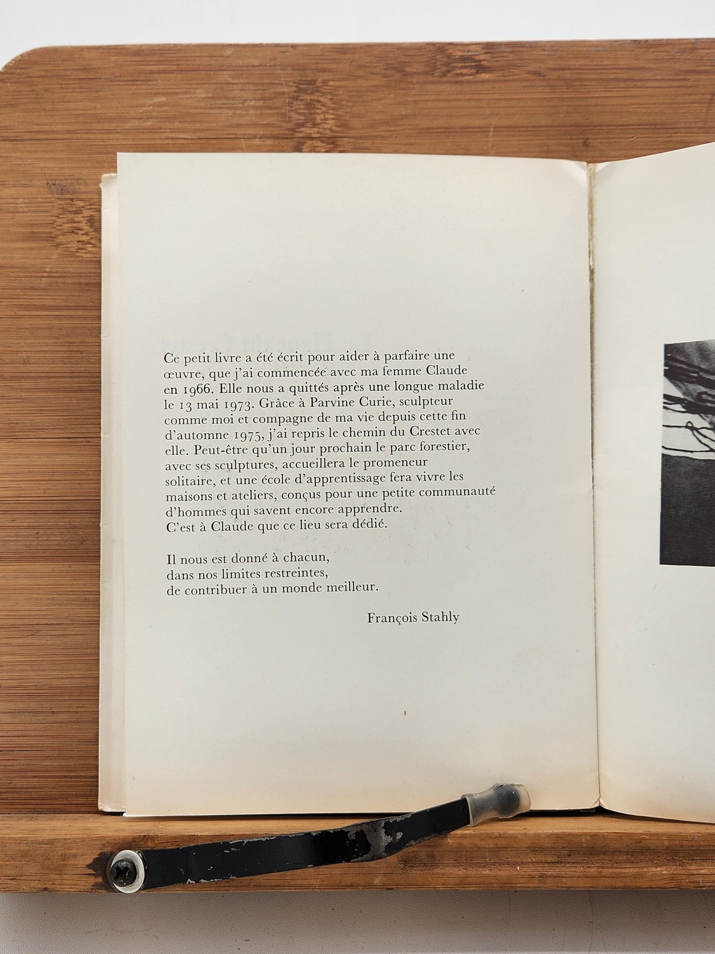 1975 François Stahly Le Haut du Creste SIGNED French Sculpture Architecture Art Book