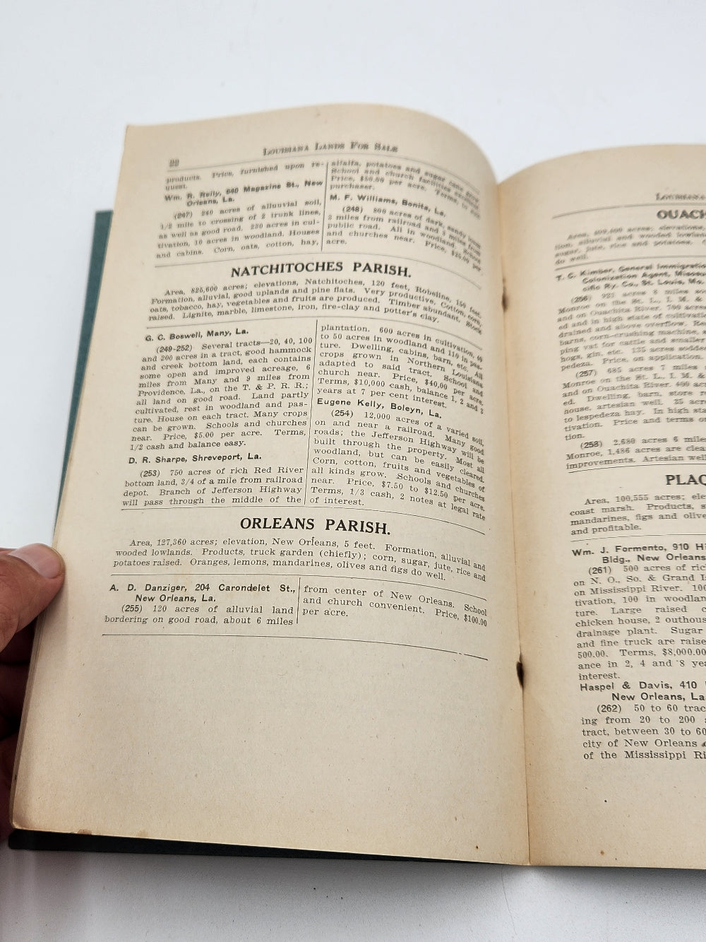 List of Louisiana Lands For Sale - January 1, 1917