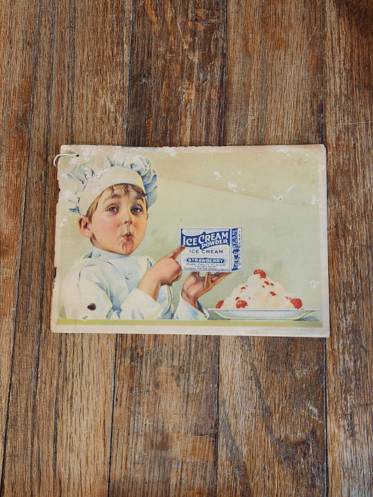 Antique Jell-O Ice Cream Powder Recipe Booklet c1920s Color Lithographs
