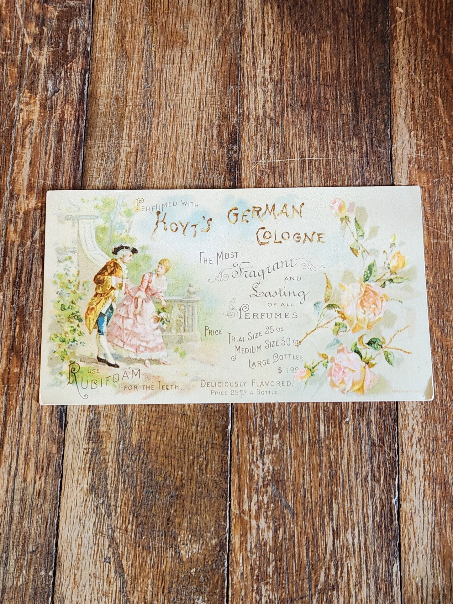 Victorian Hoyt’s German Cologne Trade Card Rubifoam Perfume c1890s