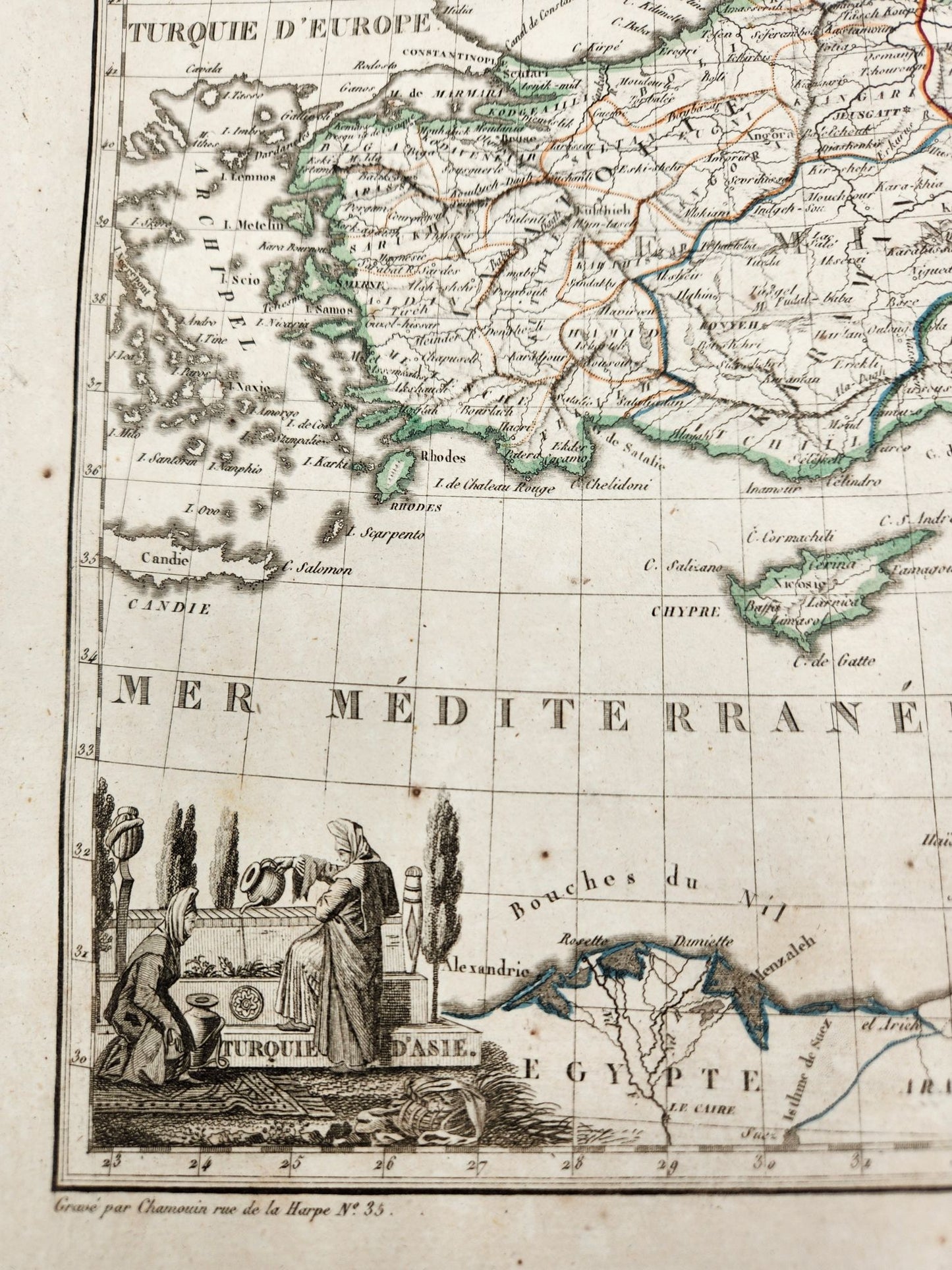 Original Map 1812 of Turkey/Iraq - Conrad Malte-Brun / Lapie