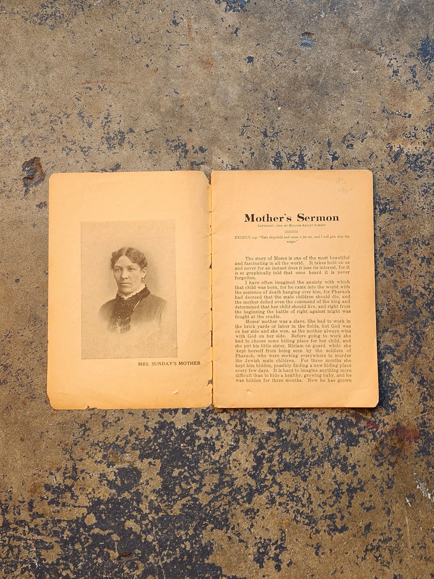 Mother’s Sermon by Billy Sunday – 1907 Journal Publishing Co. Sturgis MI – Early Evangelist Pamphlet