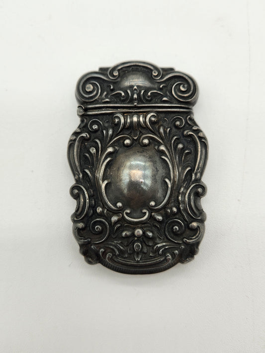 Antique Victorian Sterling Silver Match Safe Vesta Case Diana the Huntress Repousse