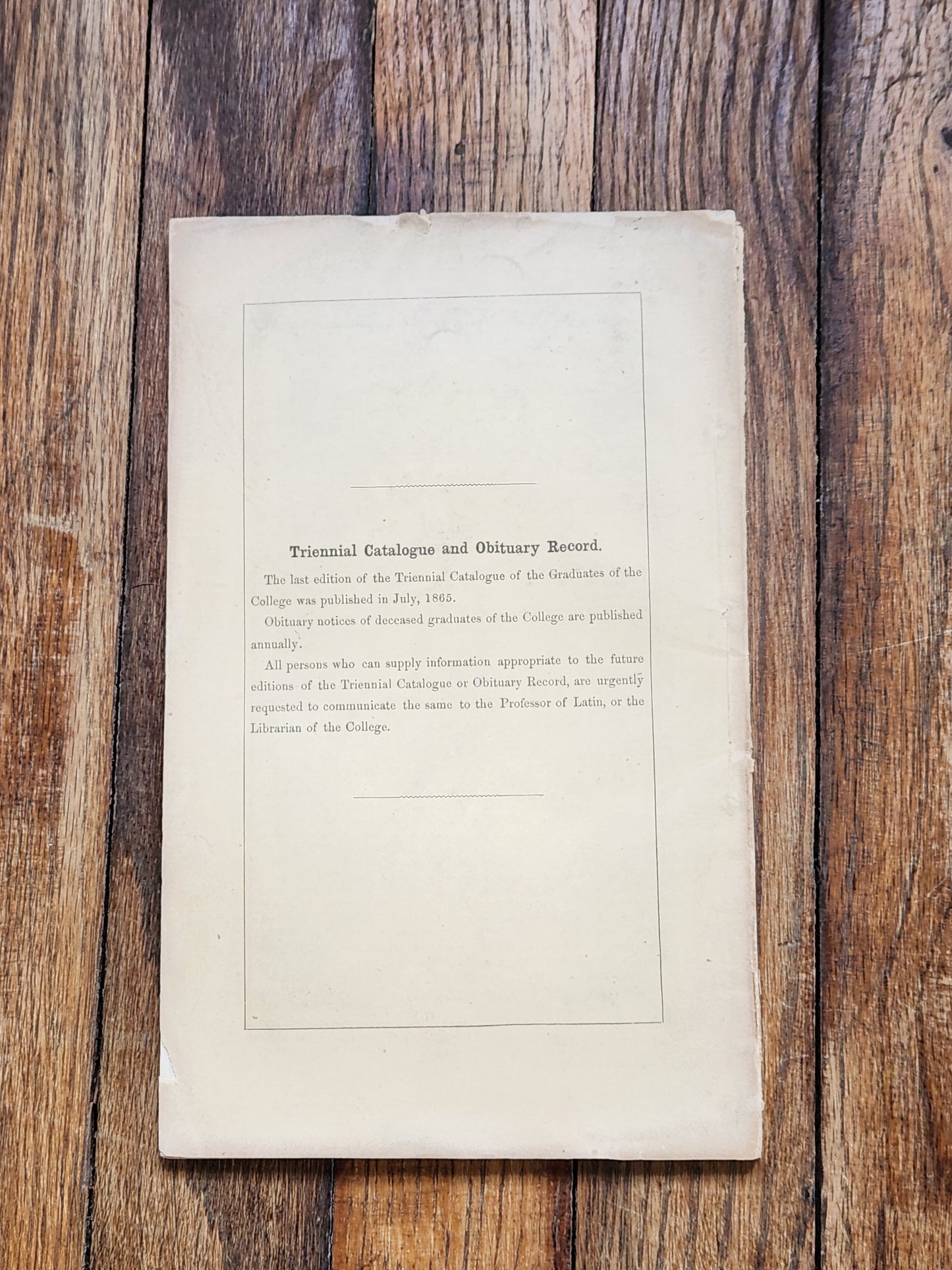 1866 Yale College Catalogue – Officers & Students, Courses of Instruction, New Haven CT