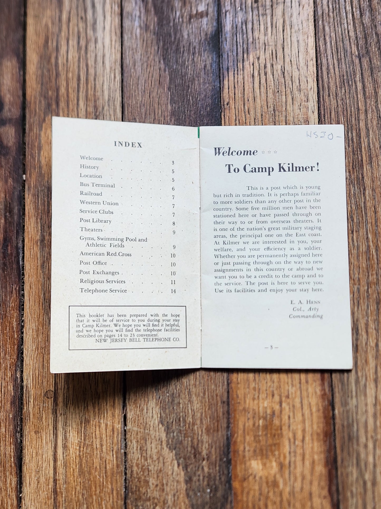 Vintage 1950s Camp Kilmer NJ Army Base Pocket Guide – U.S. Army WWII Korea Militaria