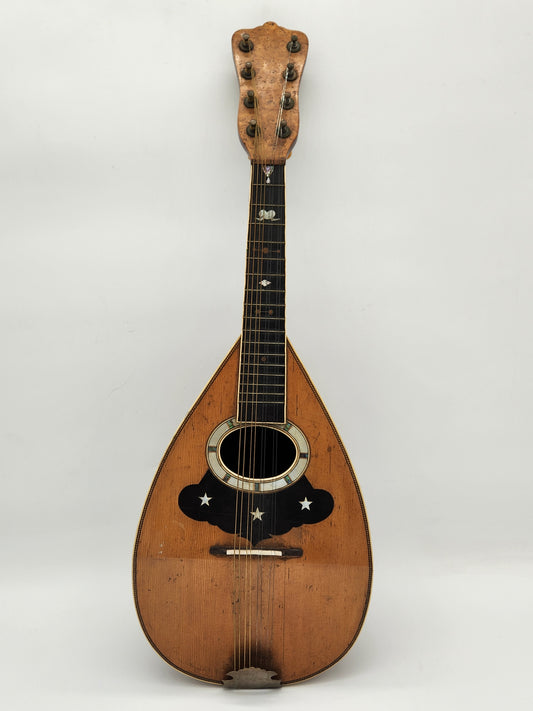 Antique Bowlback Mandolin High Rib Count Birdseye Inlaid Neapolitan Taterbug AS-IS