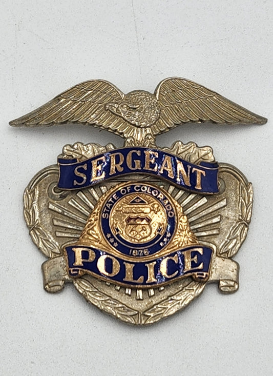 Vintage Colorado Police Sergeant Cap Badge