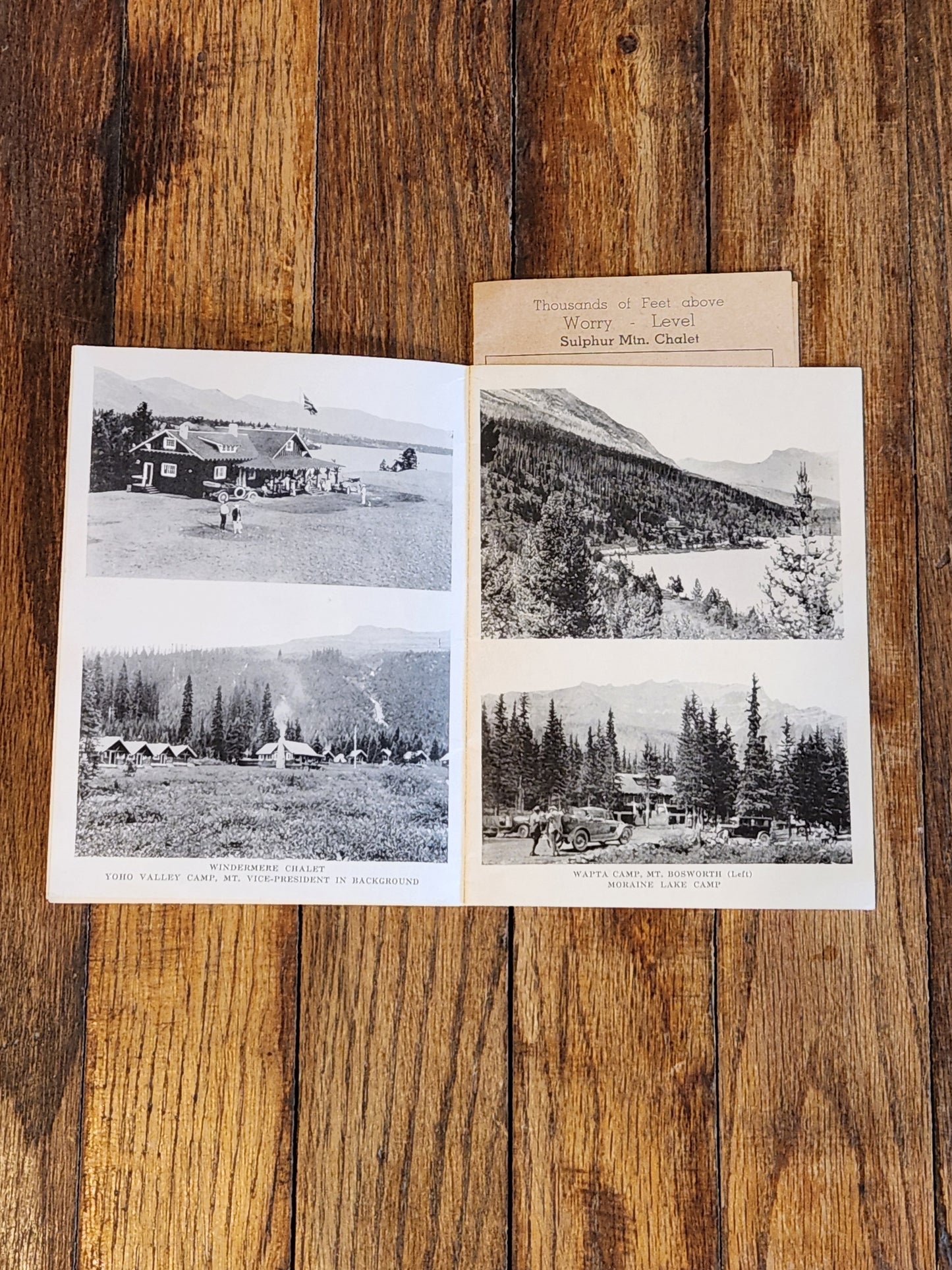 Vintage Canadian Rockies Souvenir Guide w/ Sulphur Mountain Chalet "Alpine Transport" Brochure – Banff Canada c.1930s