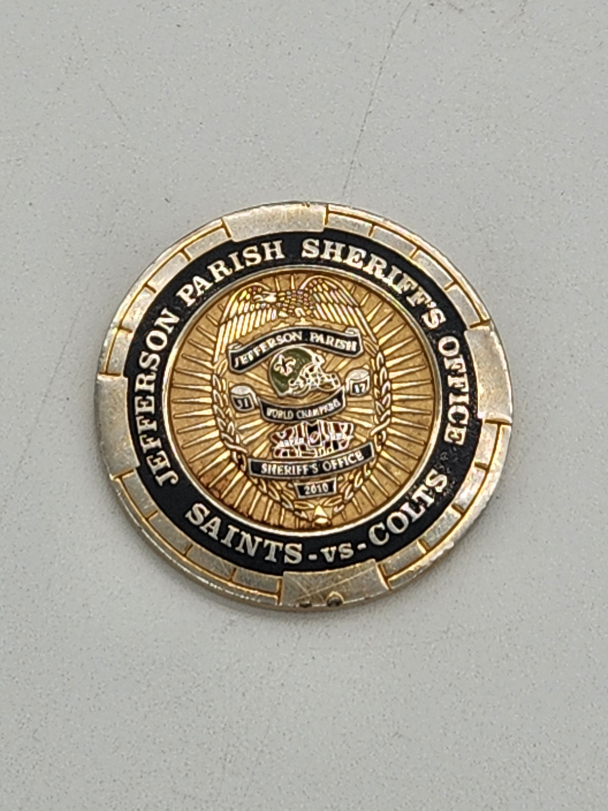 Jefferson Parish 2010 Saints VS Colts Super Bowl XLIV 44 Challenge Coin