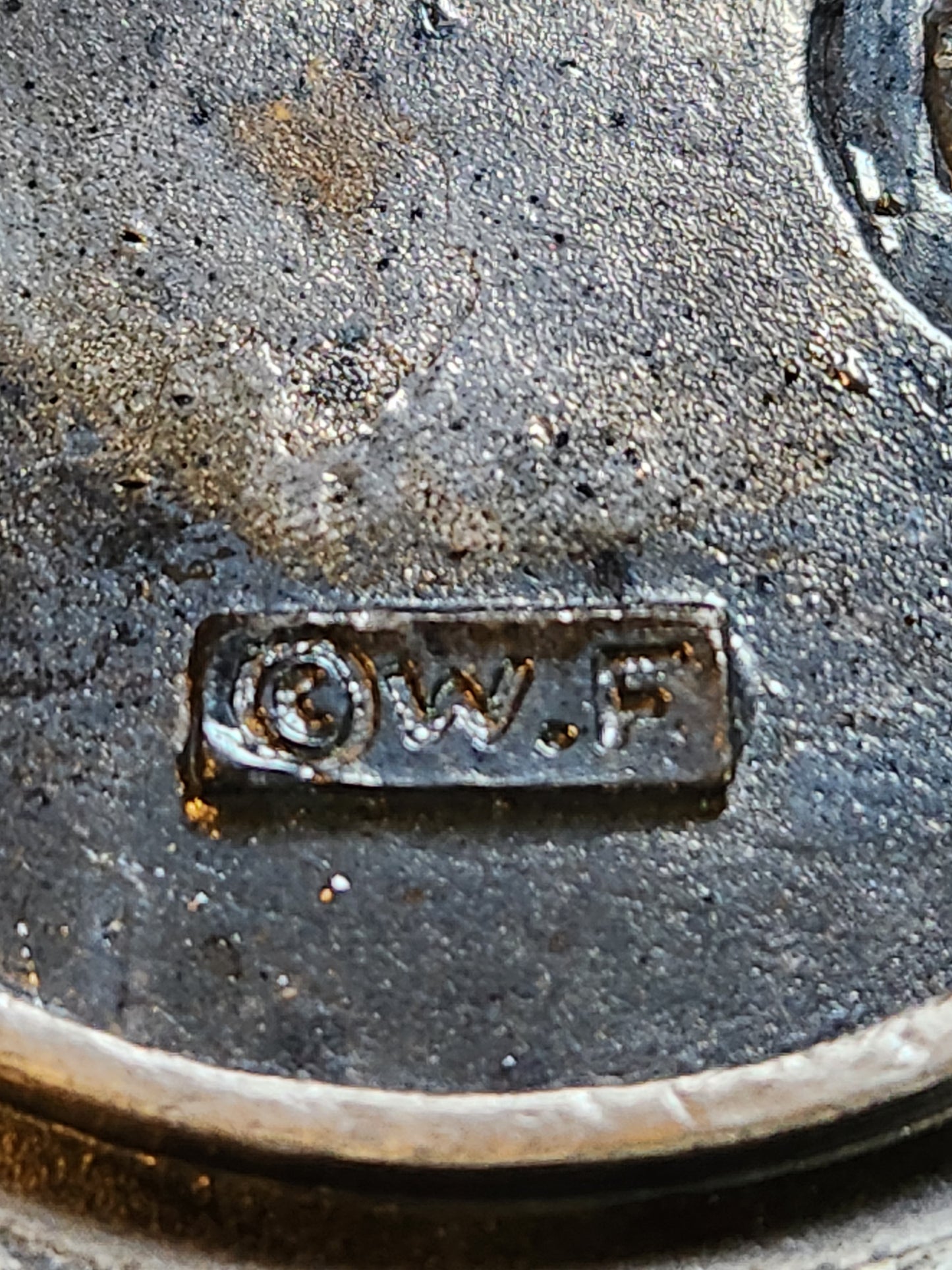 Vintage O.W.F. Pewter Sun & Moon Trinket Box – Celestial Stars Enamel Design, 1970s-90s