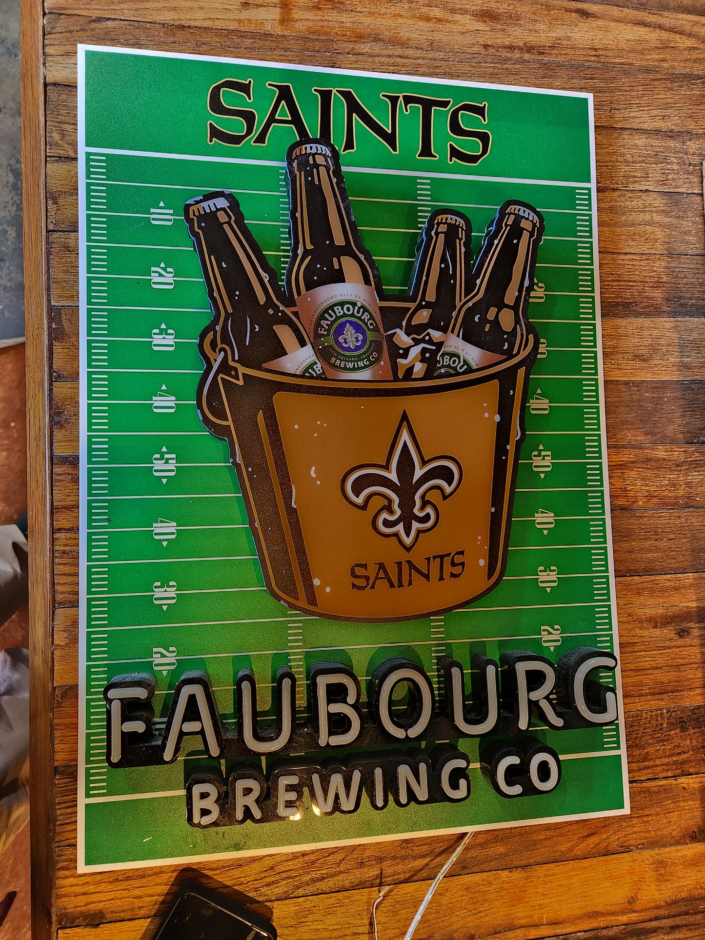 New Orleans Saints Faubourg Brewing CO Lit Sign