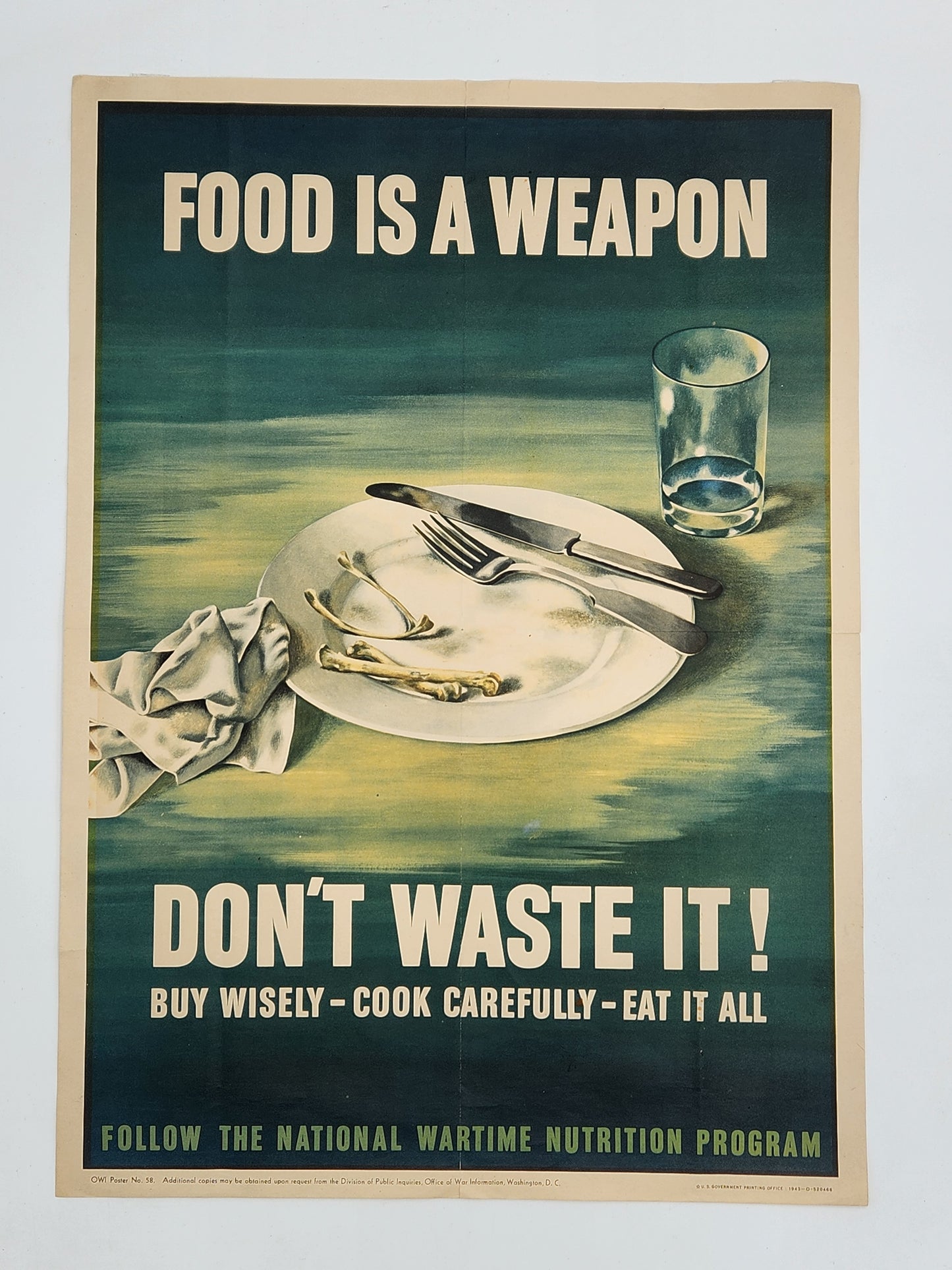 Food is a Weapon WWII US Propaganda Poster