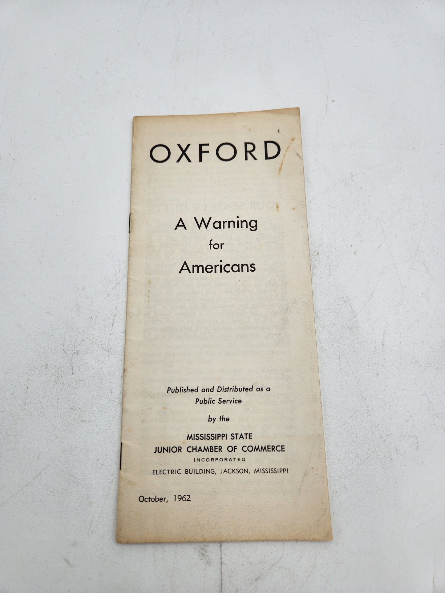 Oxford A Warning for Americans