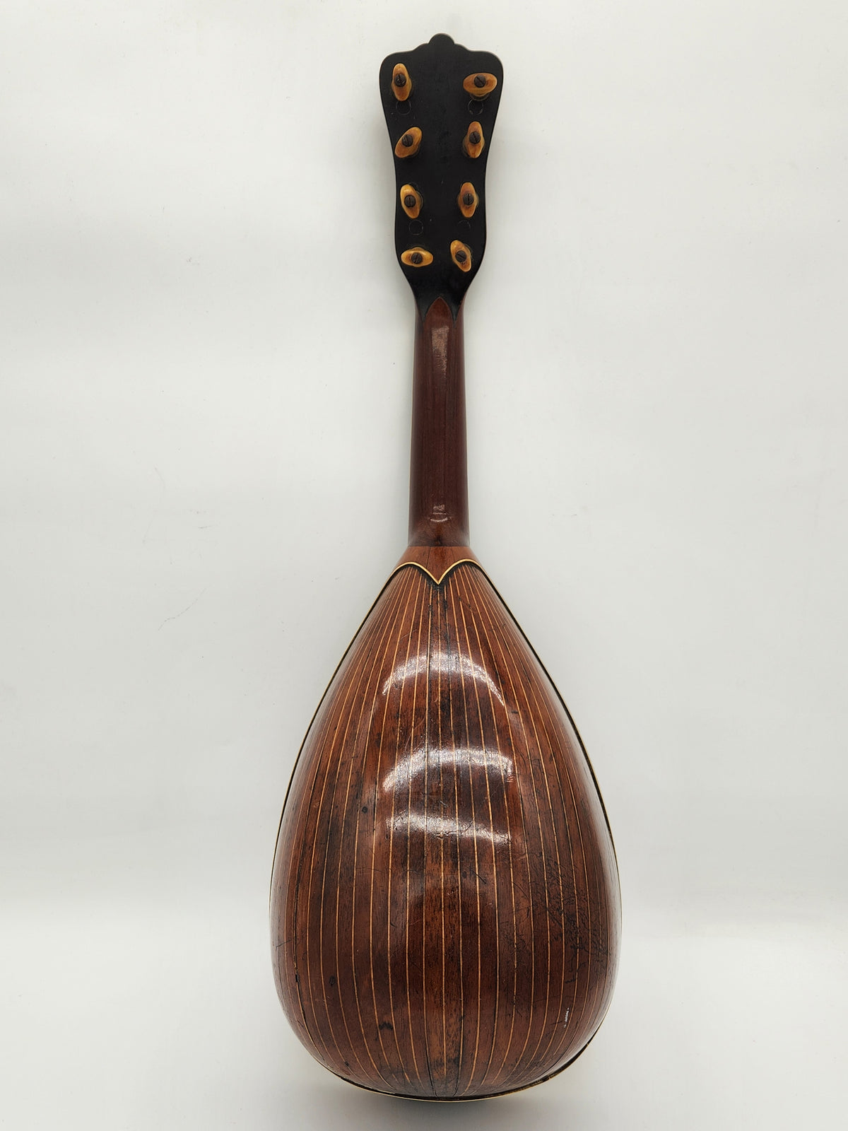 Antique Bowlback Mandolin High Rib Count Birdseye Inlaid Neapolitan Taterbug AS-IS