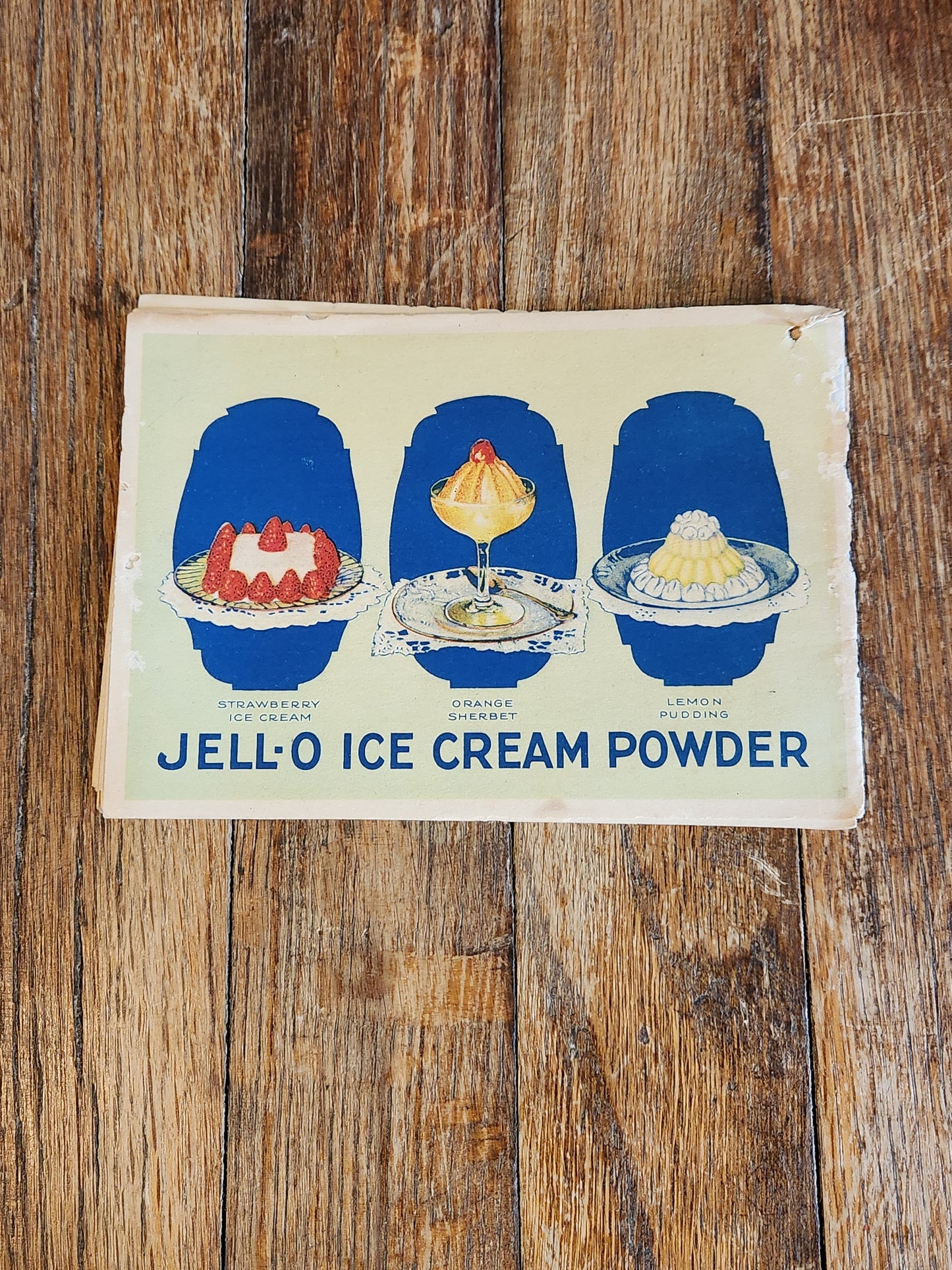 Antique Jell-O Ice Cream Powder Recipe Booklet c1920s Color Lithographs