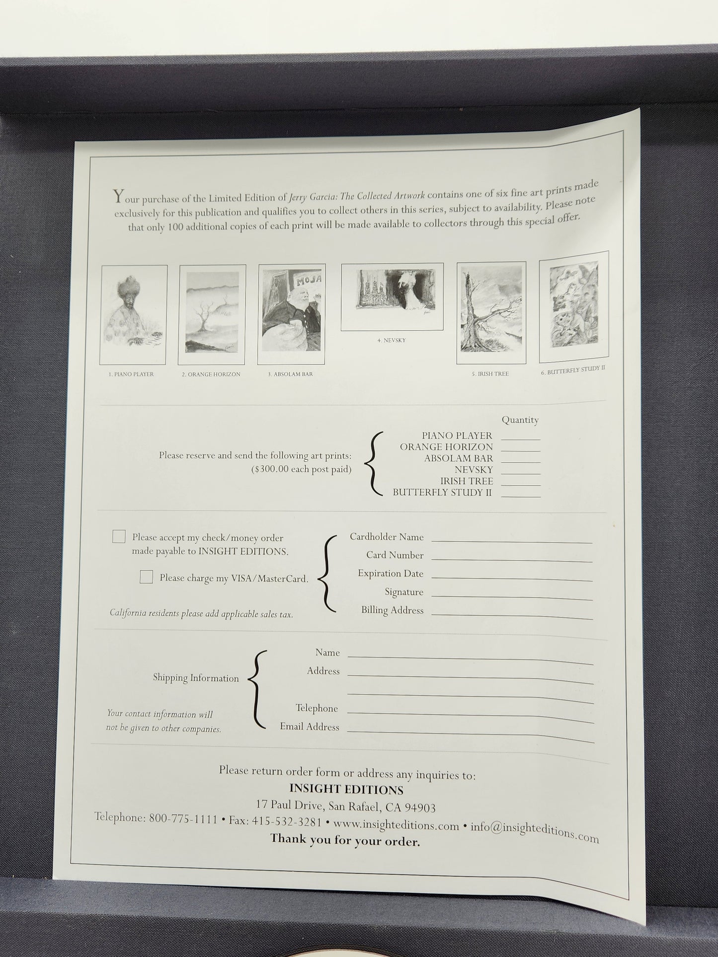 Jerry Garcia The Collected Artwork Museum Edition Box Set + Irish Tree Print 492/500