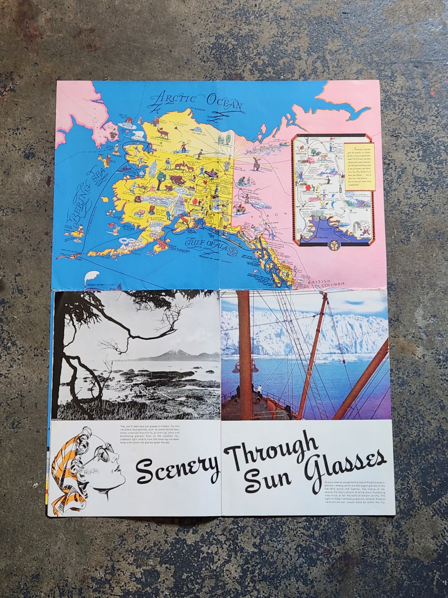 Vintage 1940s Alaska Steamship Company Travel Brochure – Looking Ahead to Alaska w/ Map & Photos