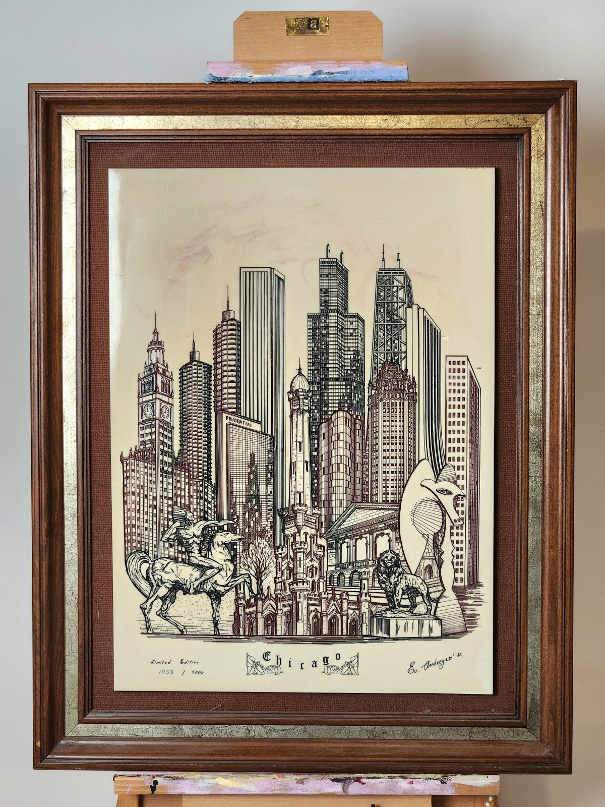 Chicago - Alabaster Etching by Eugene Andreyev