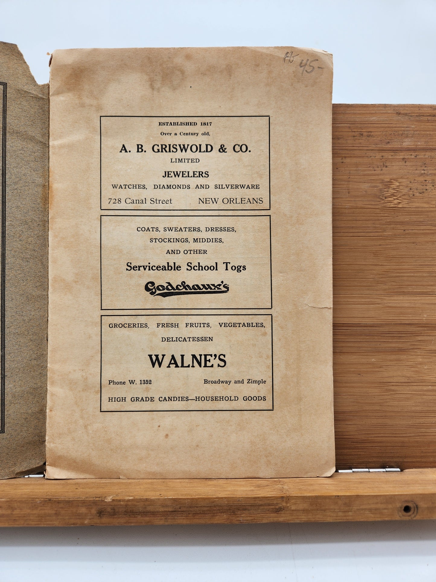 The Chronicle Wright High School New Orleans LA Yearbook Jan 1922 Maison Blanche Ads