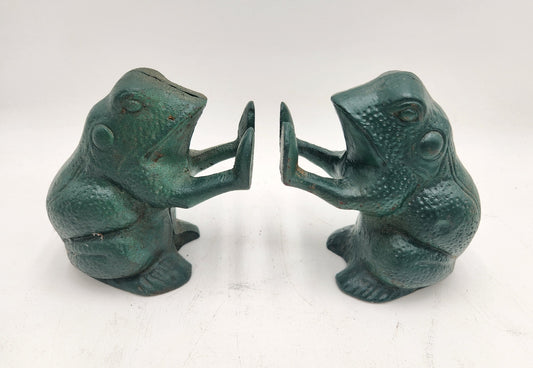 Cast Iron Frog Bookends