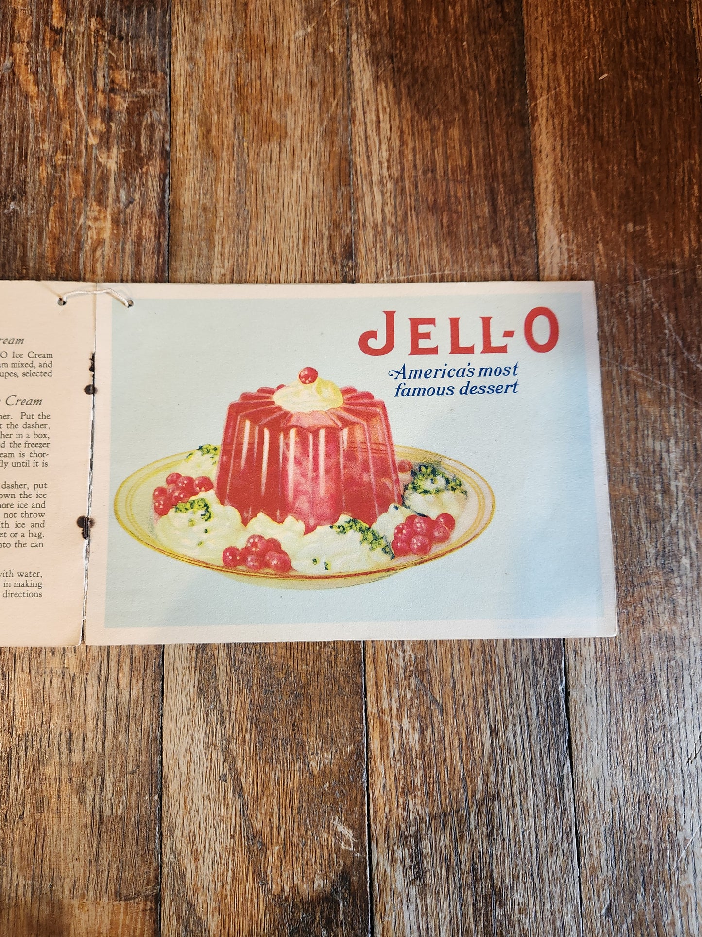 Antique Jell-O Ice Cream Powder Recipe Booklet c1920s Color Lithographs