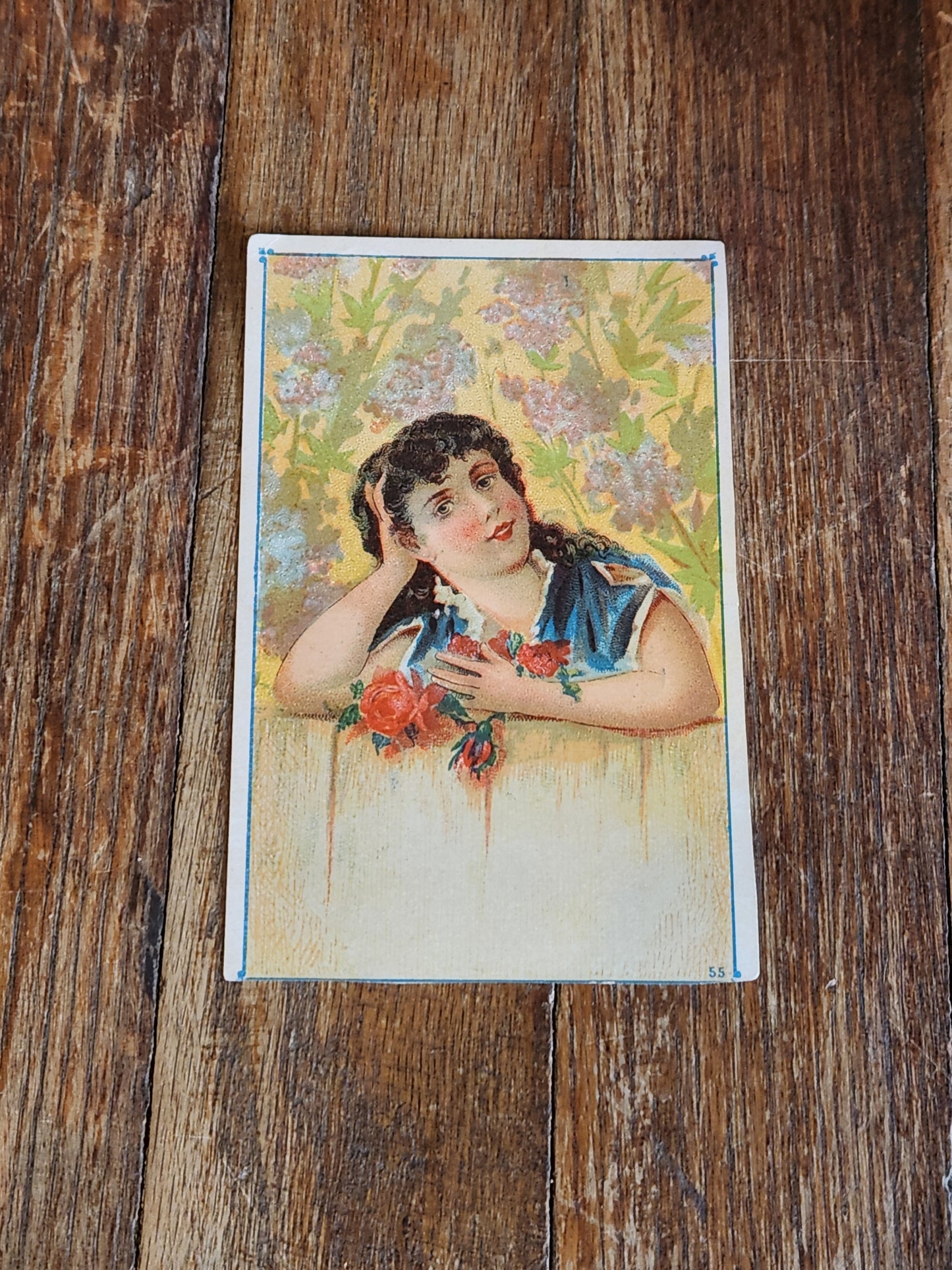 Victorian Trade Card Zenobia Health Corset Cortland NY Woman Floral c1890s