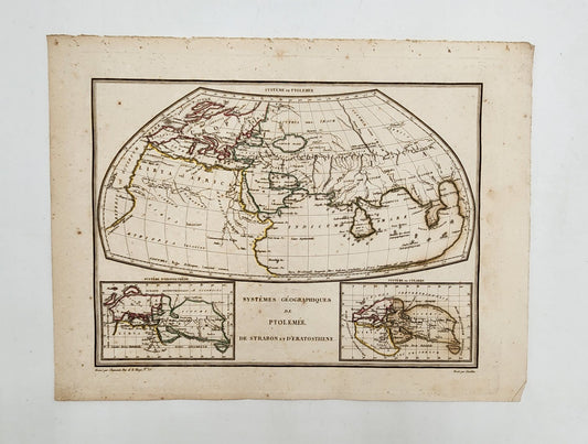 Antique Map 1812 of Systemes Geographiques De Ptolemee, de Strabon et d'Eratosthene - Conrad Malte-Brun