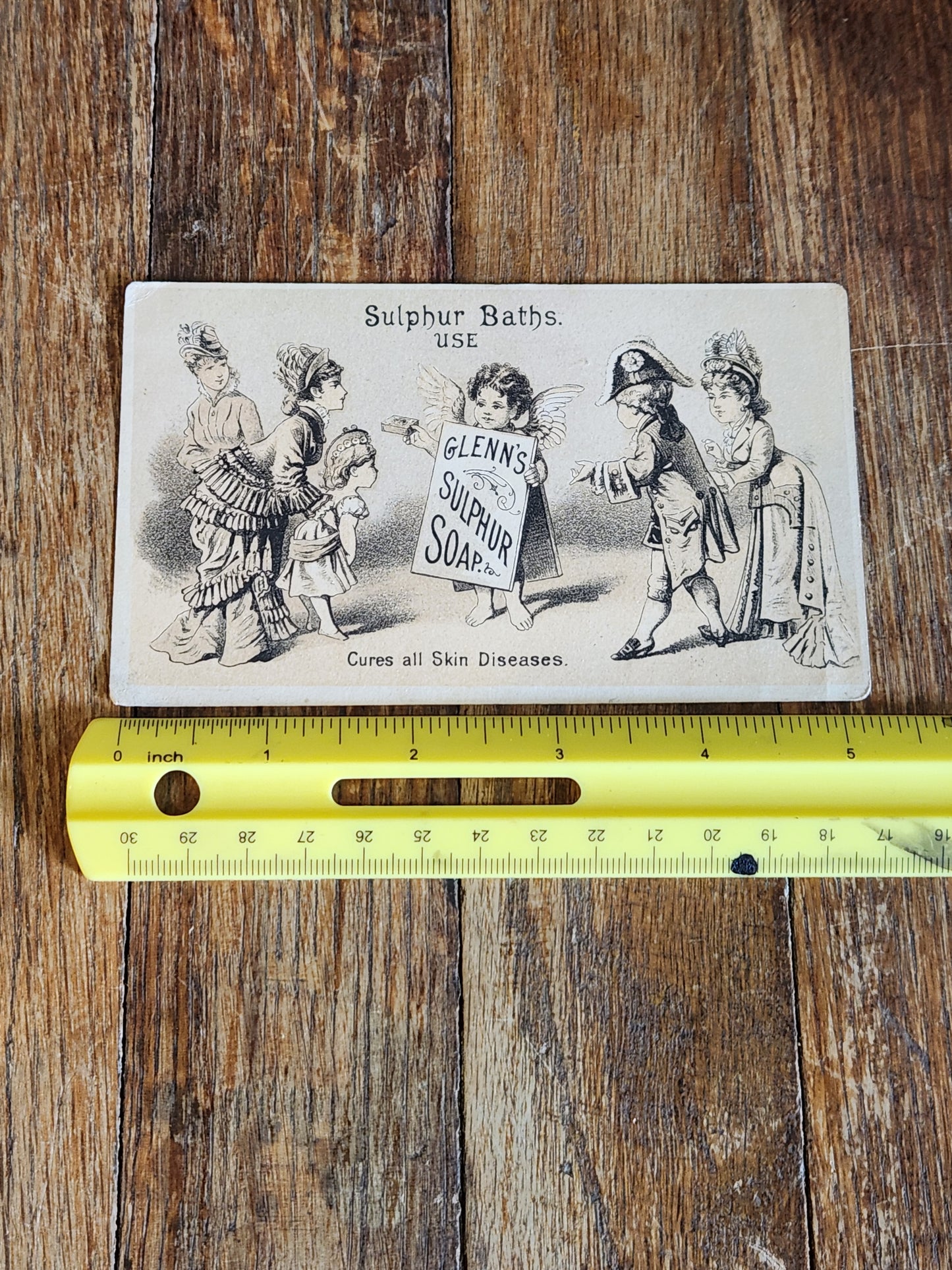 Victorian Advertising Trade Card — Glenn’s Sulphur Soap — Sulphur Baths / Quack Medicine