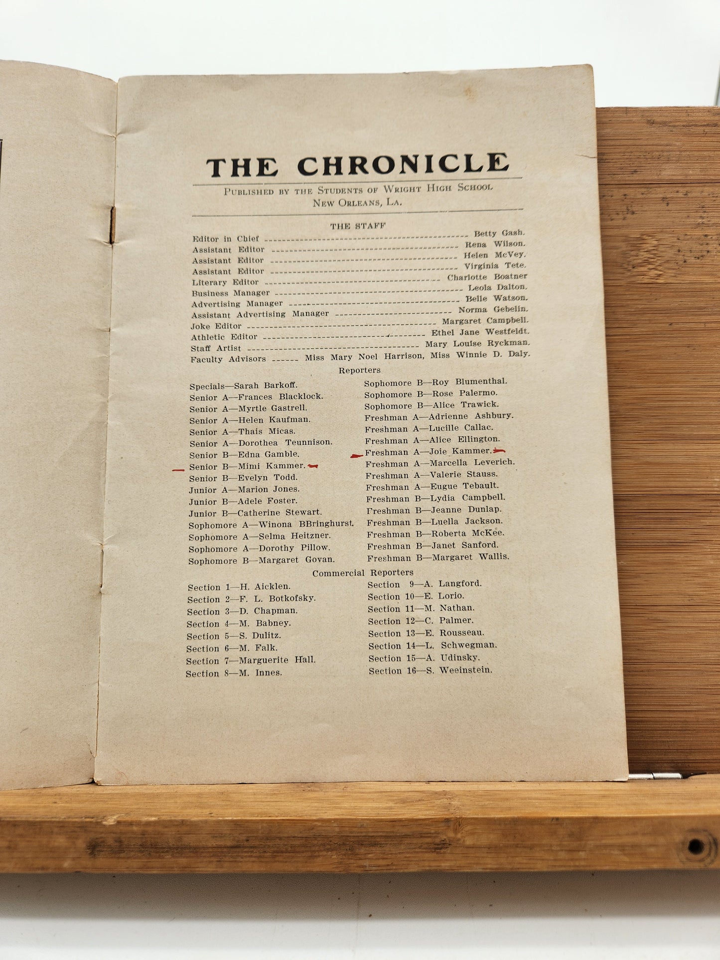 The Chronicle School Paper New Orleans Feb 1925 Vol XIV No 1 Maison Blanche Ads