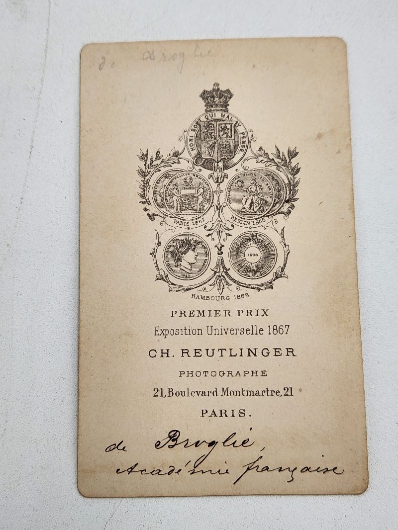 Albert Duque de Broglie French Royalty CDV Carte De Visite 1890 Photo