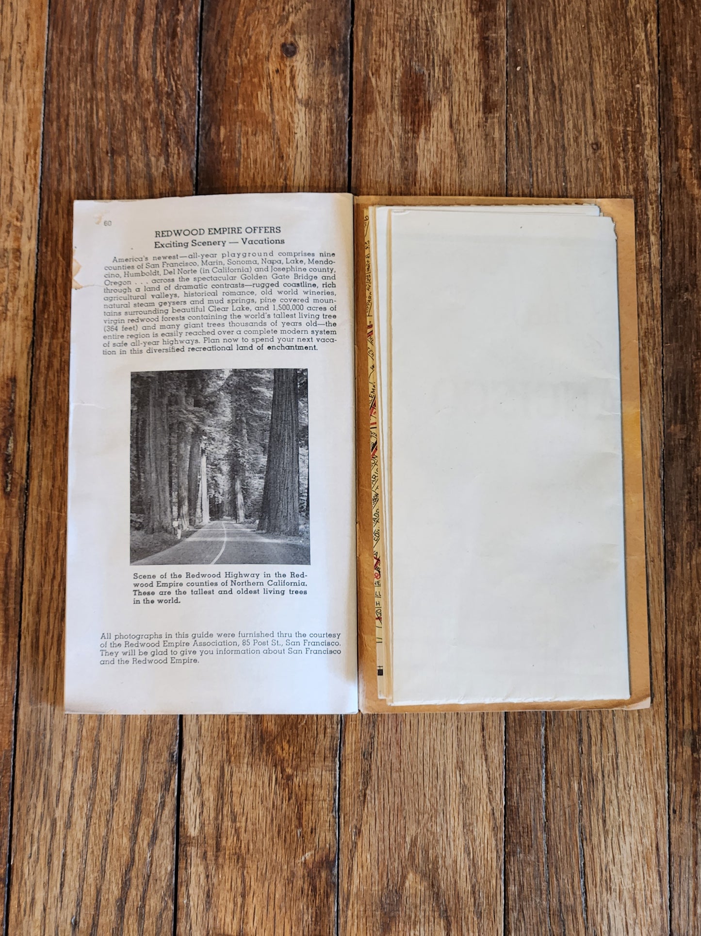 1949 Thomas Bros. San Francisco Info-Guide w/ Fold-Out Color Map Travel Guidebook VTG