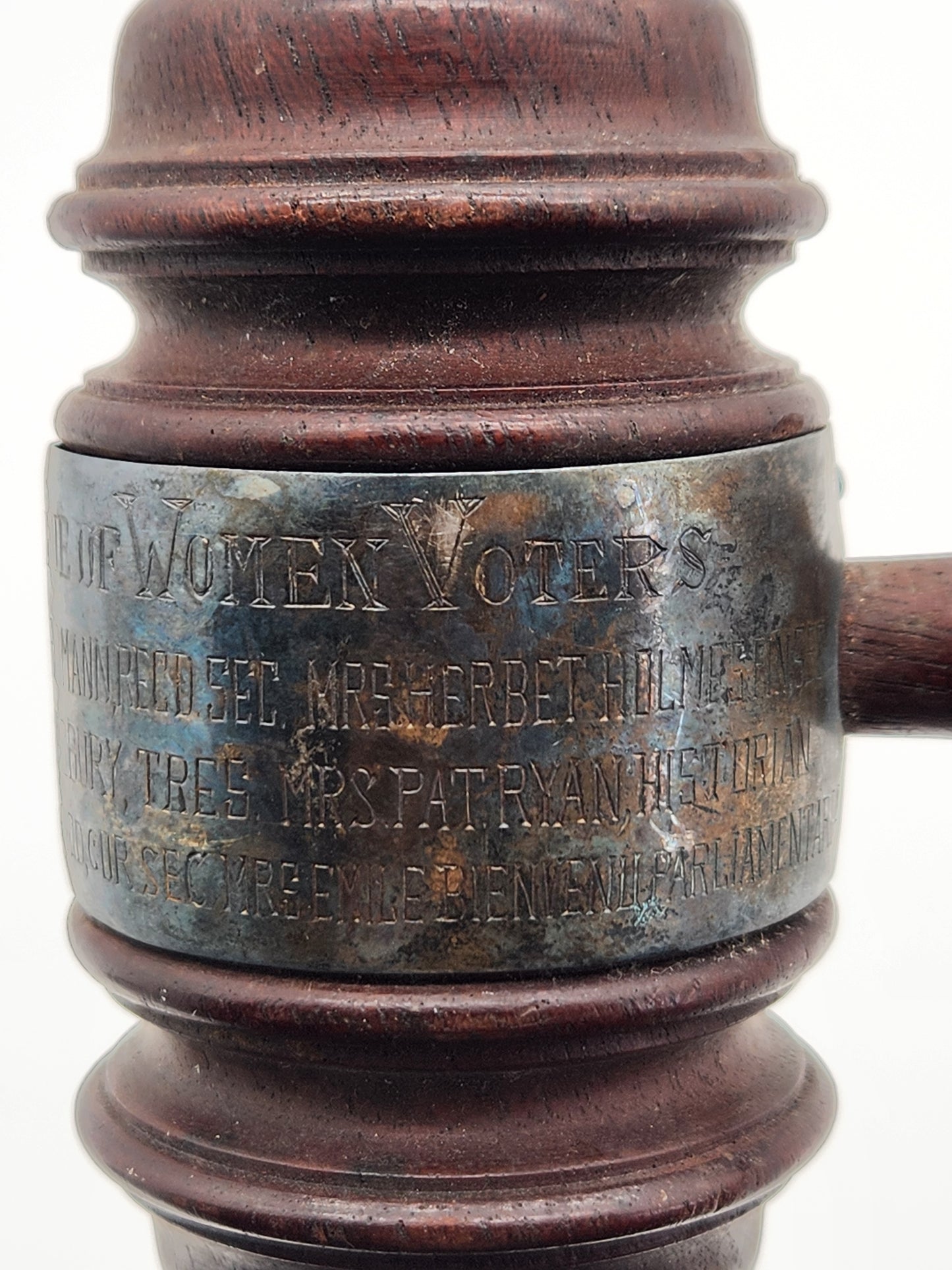 Vintage Orleans Parish League of Women Voters Engraved Wooden Gavel