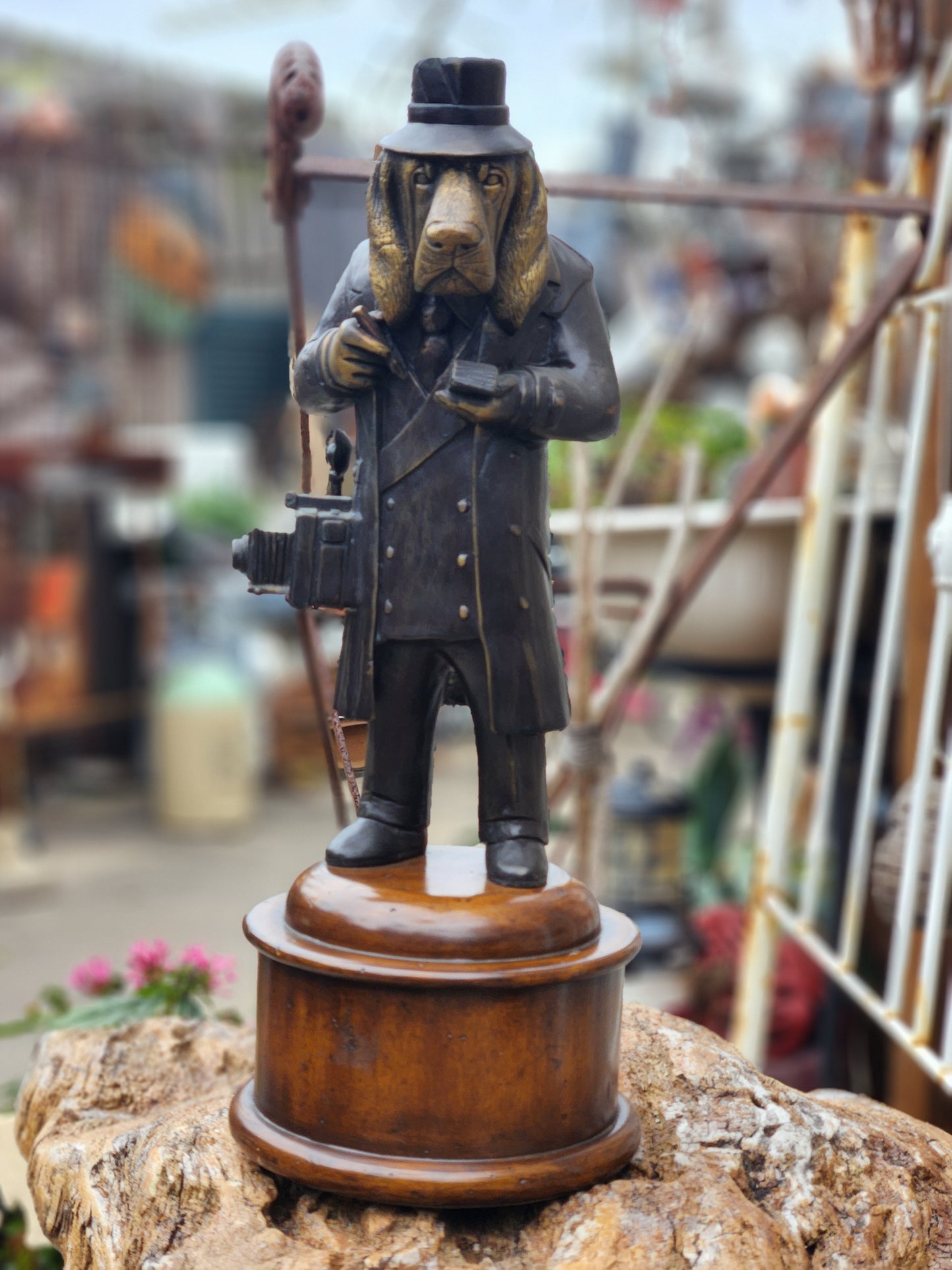 Maitland-Smith Basset Hound Detective Statue