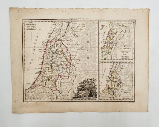 Original Map 1812 of Palestine, Holy Land, Israel, Middle East - Conrad Malte-Brun / Lapie