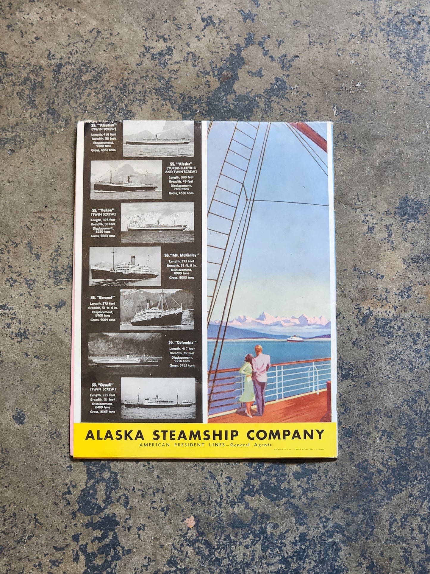 Vintage 1940s Alaska Steamship Company Travel Brochure – Looking Ahead to Alaska w/ Map & Photos