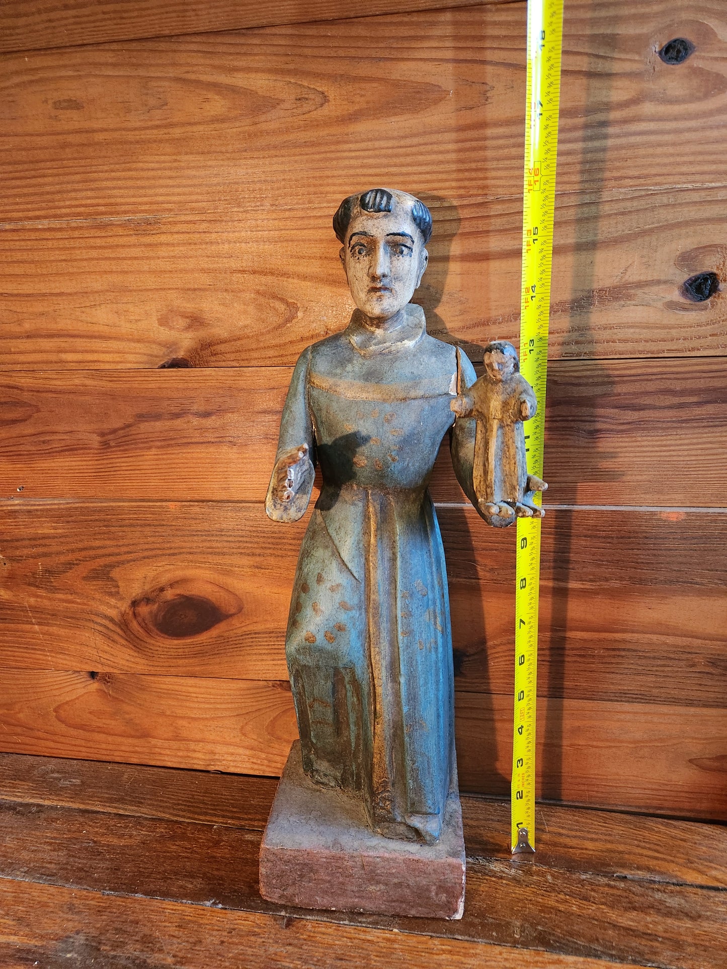 Antique Polychrome Hand Carved Santos