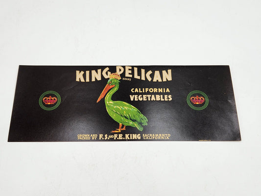 Mid-century King Pelican California Peas Label