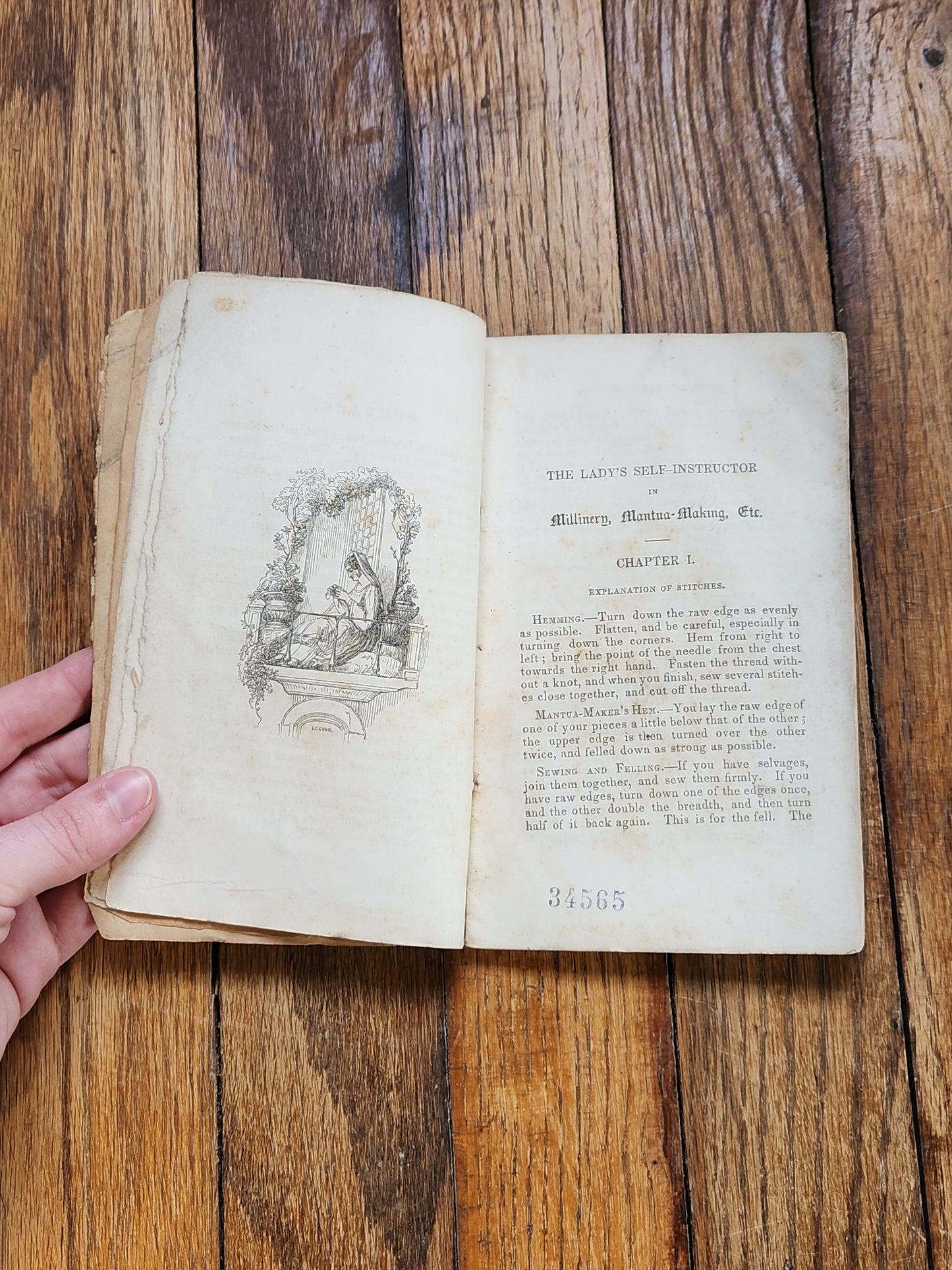 1844 Lady’s Self-Instructor in Millinery & Mantua Making Antique Sewing Fashion Book Burgess Stringer
