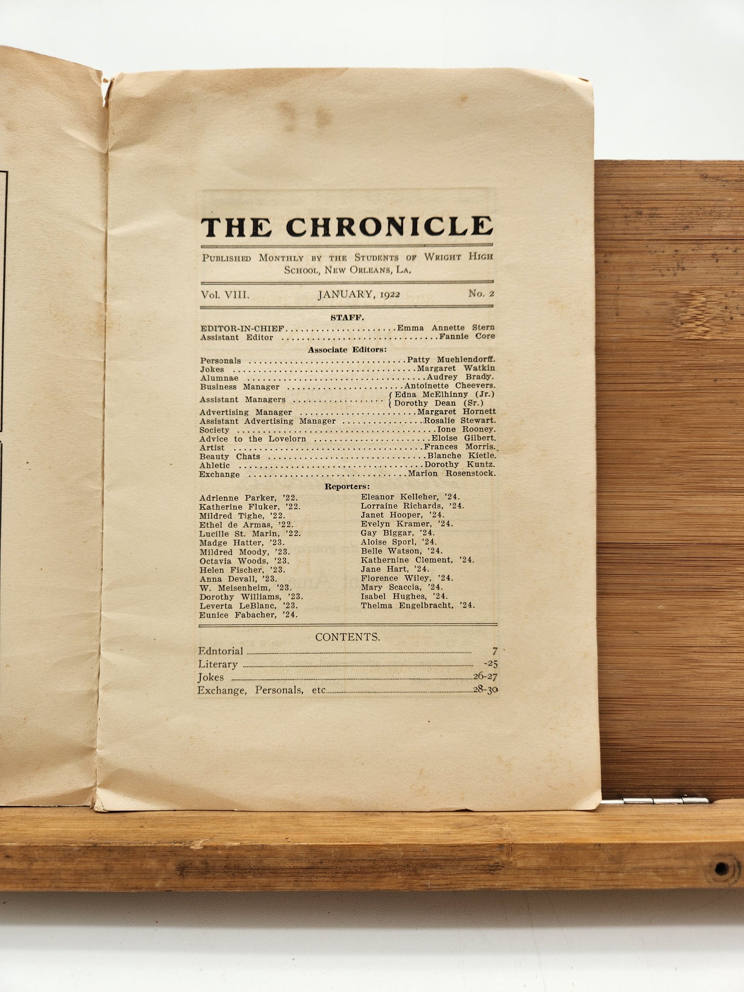 The Chronicle Wright High School New Orleans LA Yearbook Jan 1922 Maison Blanche Ads