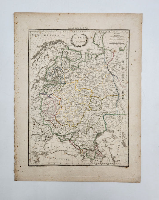 Antique Map 1812 of Russia and Europe, Russie D'Europe - Conrad Malte-Brun