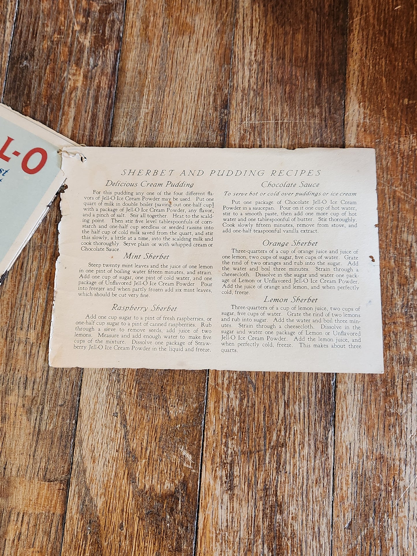 Antique Jell-O Ice Cream Powder Recipe Booklet c1920s Color Lithographs