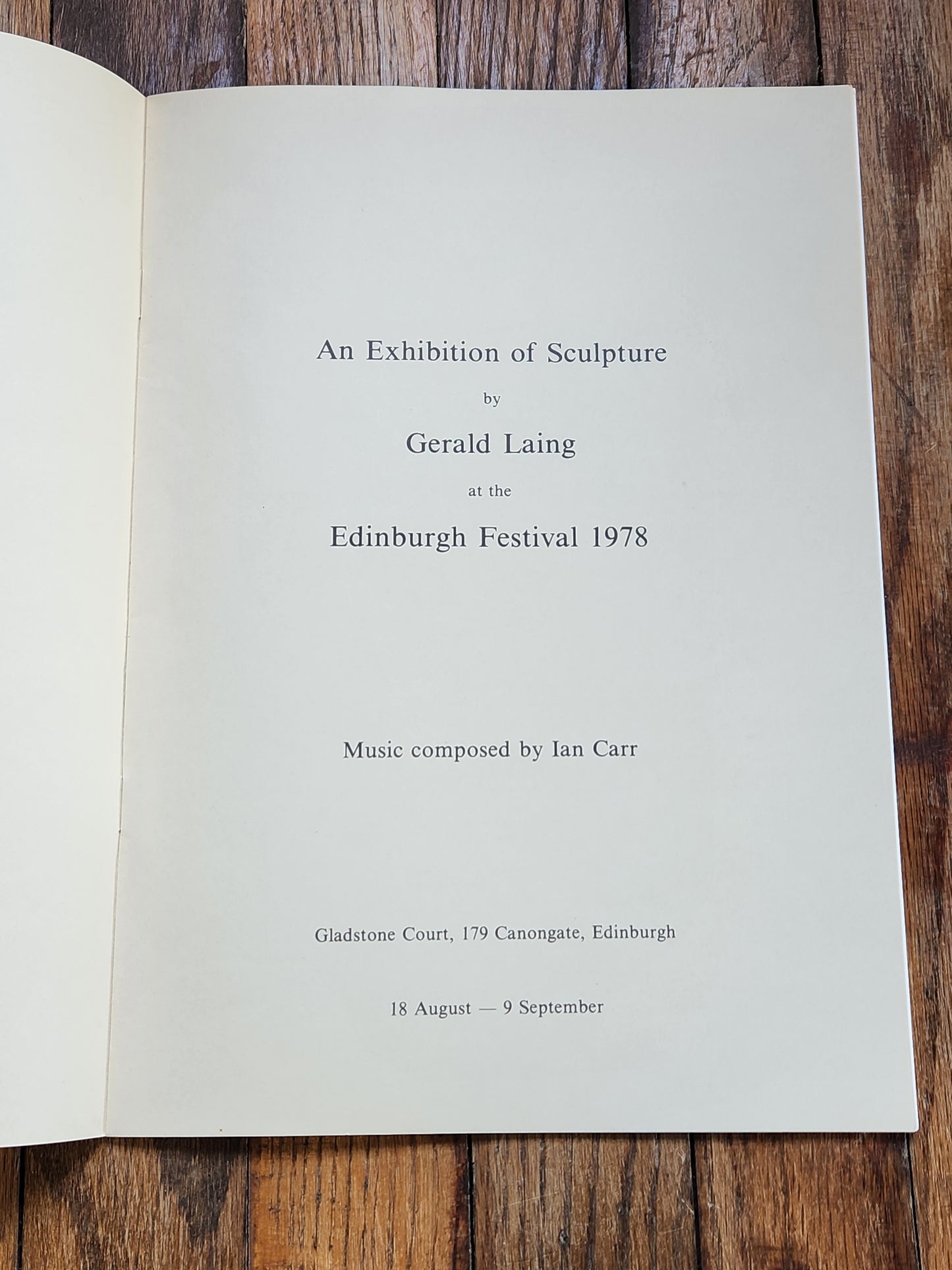 Gerald Laing Exhibition Catalog — Sculpture at Edinburgh Festival 1978 Pop Art Modernist Rare