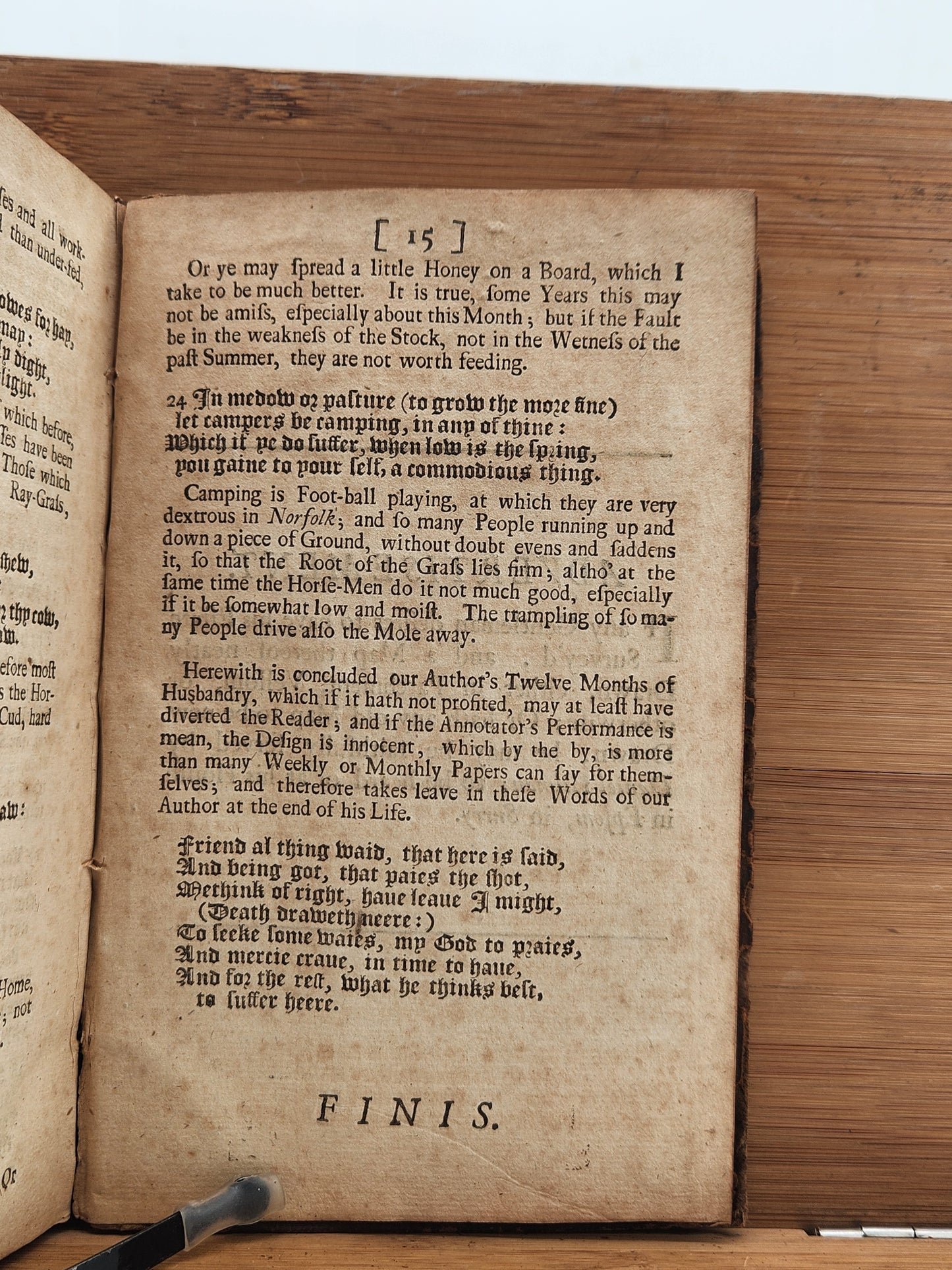 Rare 1710 London printing of Tusser’s Five Hundred Points of Husbandry. Complete copy of Tusser Redivivus printed by J. Morphew.