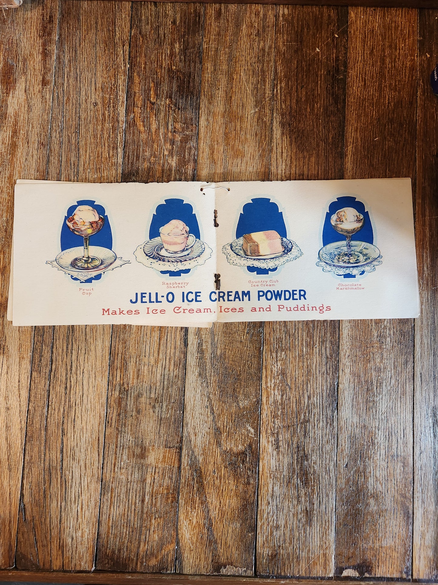 Antique Jell-O Ice Cream Powder Recipe Booklet c1920s Color Lithographs