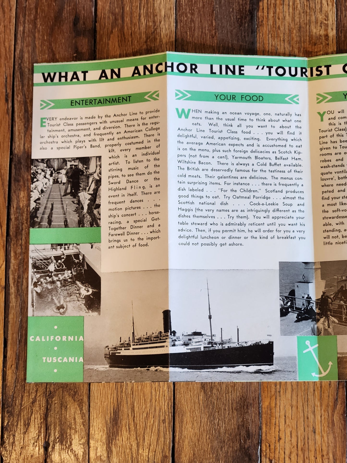 Anchor Line Tourist Class Europe Trip Brochure
