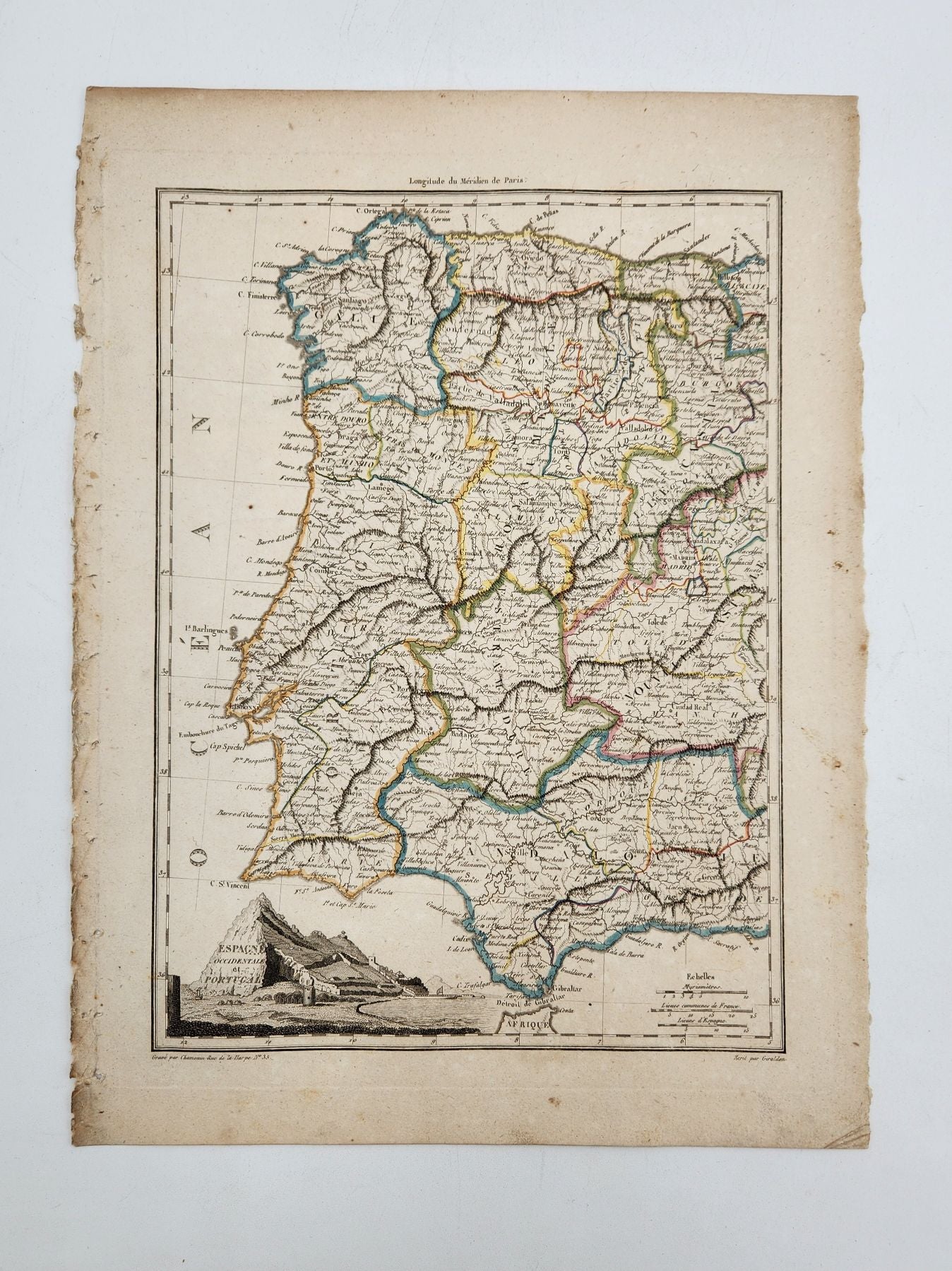 Original Map 1812 of Portugal - Conrad Malte-Brun / Lapie